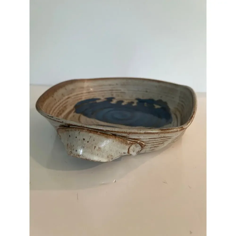 Rare Richard Sanderson Toad Hill Pottery NH Vegetable Serving Dish Blue JL